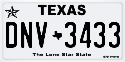TX license plate DNV3433