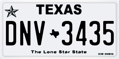 TX license plate DNV3435