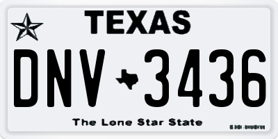 TX license plate DNV3436