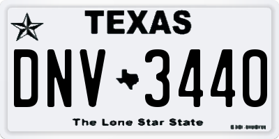 TX license plate DNV3440