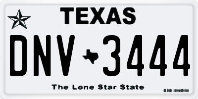 TX license plate DNV3444