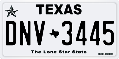 TX license plate DNV3445