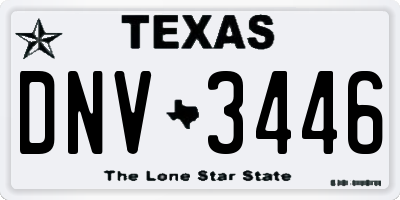 TX license plate DNV3446