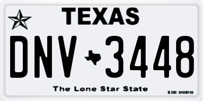 TX license plate DNV3448