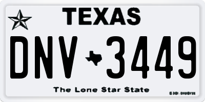 TX license plate DNV3449