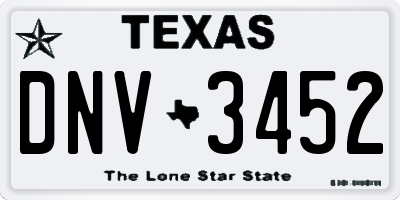 TX license plate DNV3452
