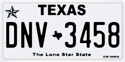 TX license plate DNV3458