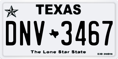 TX license plate DNV3467