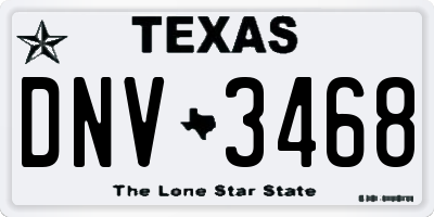 TX license plate DNV3468