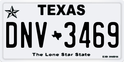 TX license plate DNV3469