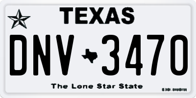 TX license plate DNV3470