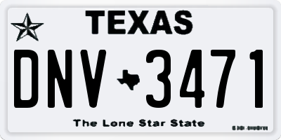 TX license plate DNV3471
