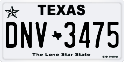 TX license plate DNV3475
