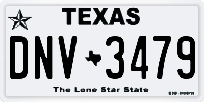 TX license plate DNV3479