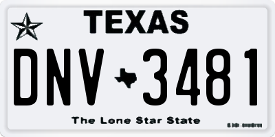 TX license plate DNV3481
