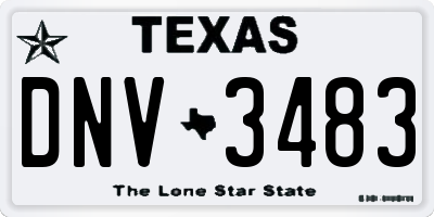 TX license plate DNV3483