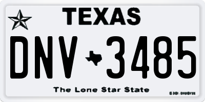 TX license plate DNV3485