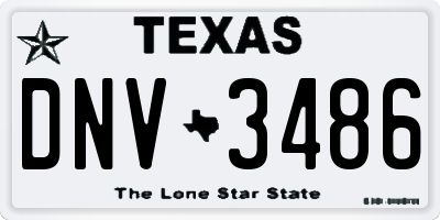 TX license plate DNV3486