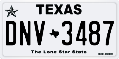 TX license plate DNV3487
