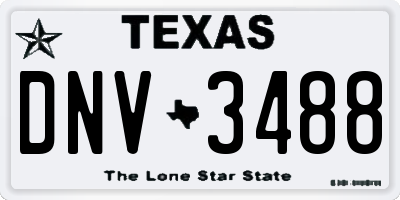 TX license plate DNV3488