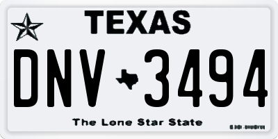 TX license plate DNV3494