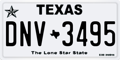 TX license plate DNV3495