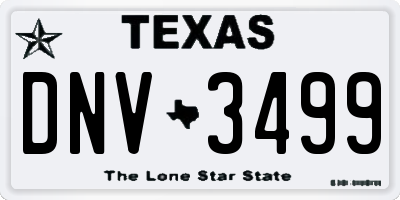 TX license plate DNV3499