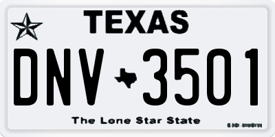TX license plate DNV3501