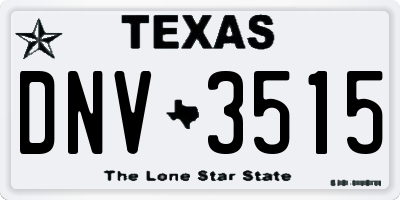 TX license plate DNV3515