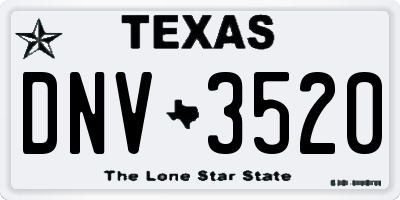 TX license plate DNV3520