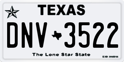TX license plate DNV3522