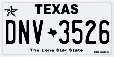 TX license plate DNV3526