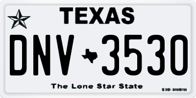 TX license plate DNV3530