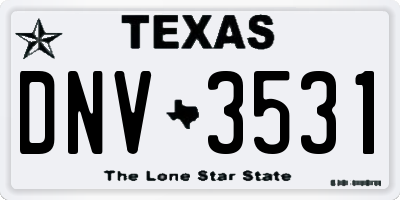 TX license plate DNV3531