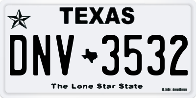 TX license plate DNV3532