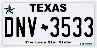 TX license plate DNV3533