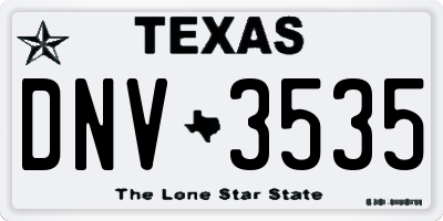 TX license plate DNV3535