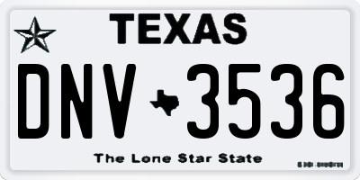 TX license plate DNV3536