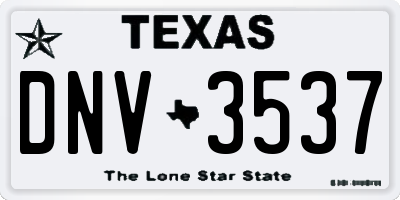 TX license plate DNV3537