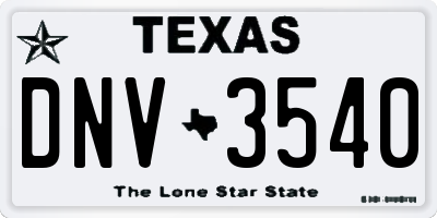 TX license plate DNV3540