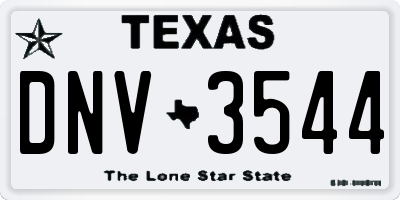 TX license plate DNV3544
