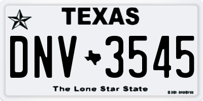 TX license plate DNV3545