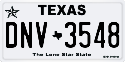 TX license plate DNV3548