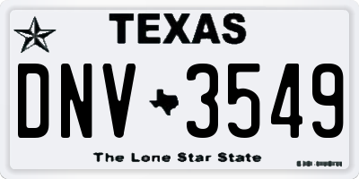TX license plate DNV3549