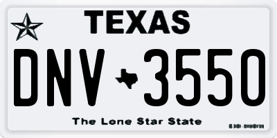 TX license plate DNV3550