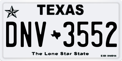 TX license plate DNV3552
