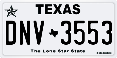 TX license plate DNV3553
