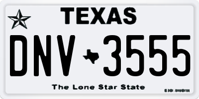TX license plate DNV3555