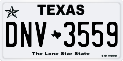 TX license plate DNV3559