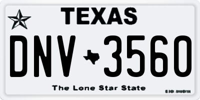 TX license plate DNV3560
